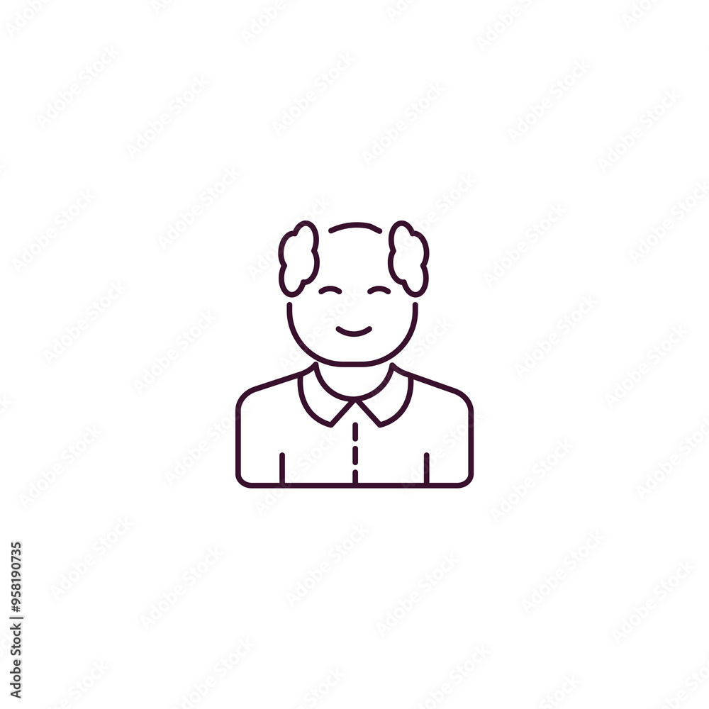 elder outline icon. Linear vector from people concept. Thin line elder icon isolated on white background elder outline icon. Linear vector from people concept. Thin line elder icon isolated on white background