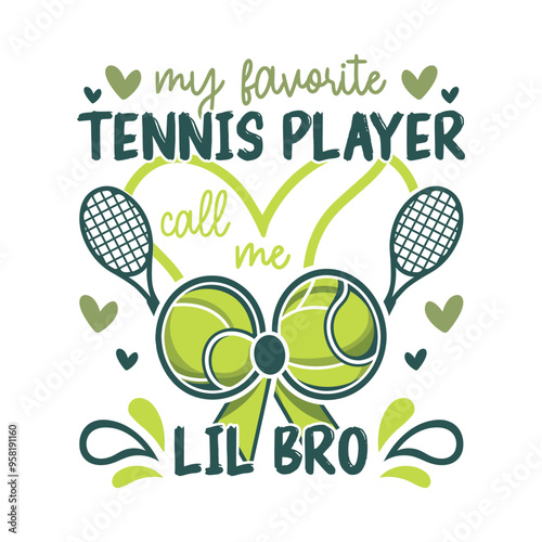 My favorite tennis player lil bro bow, tennis ball bow design