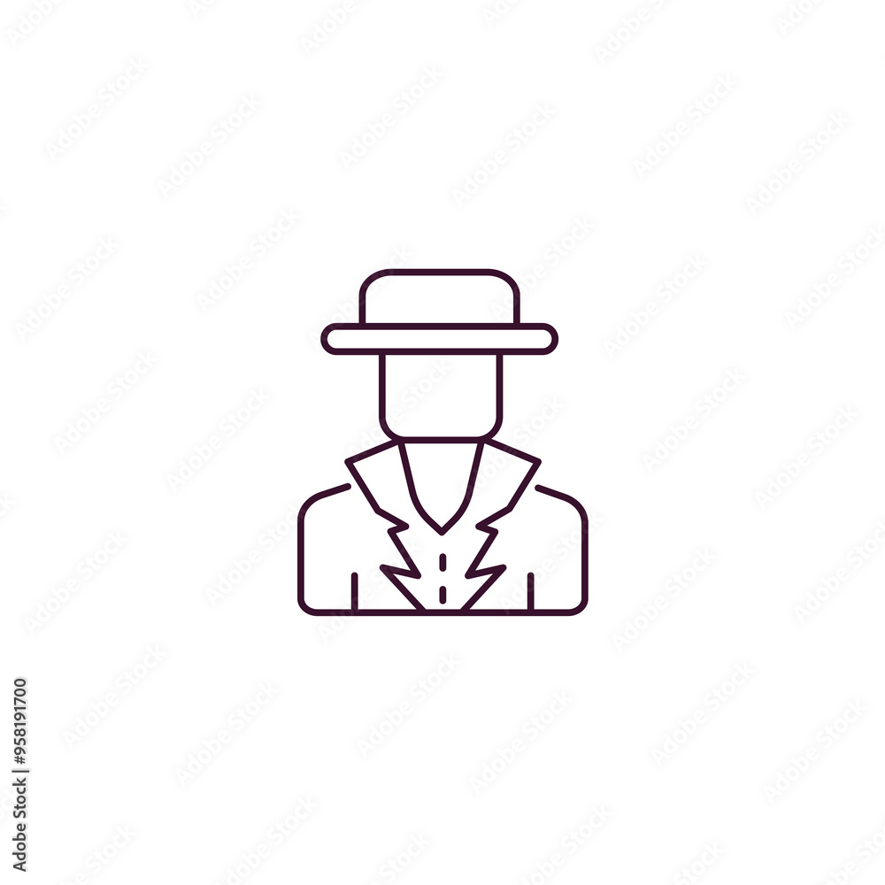 spanish man outline icon. Linear vector from people concept. Thin line spanish man icon isolated on white background spanish man outline icon. Linear vector from people concept. Thin line spanish man icon isolated on white background