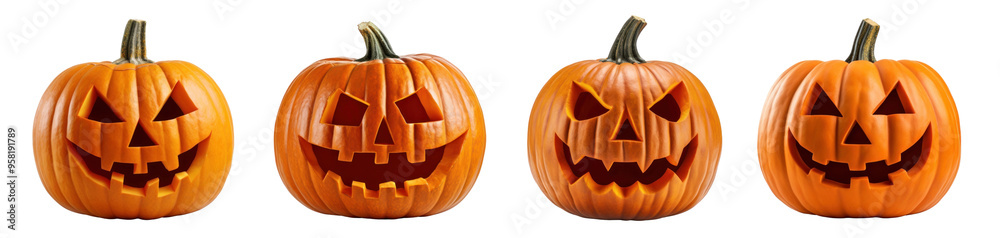 Halloween jack o' lantern png cut out element set Halloween jack o' lantern png cut out element set