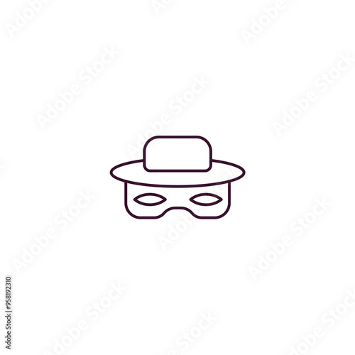 zorro outline icon. Linear vector from people concept. Thin line zorro icon isolated on white background