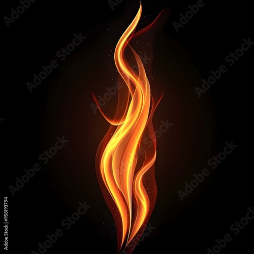 Vibrant Flame   Abstract Fire Depicting Energy and Passion photo