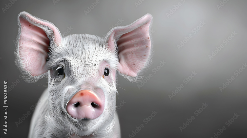 Continuous Single Line Drawing Domestic Pig Lin Continuous Single Line Drawing Domestic Pig Lin
