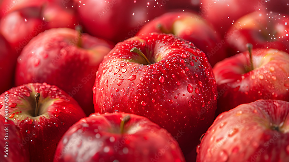 Isolated Red Apples with Transparent Background
