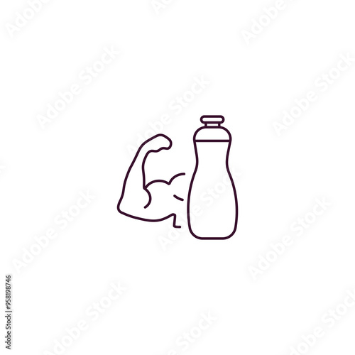 protein shake outline icon. Linear vector from gym concept. Thin line protein shake icon isolated on white background