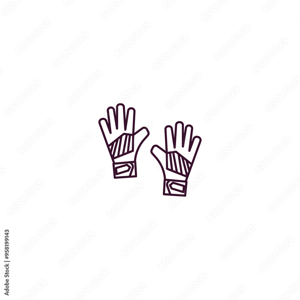 sport gloves outline icon. Linear vector from gym concept. Thin line sport gloves icon isolated on white background sport gloves outline icon. Linear vector from gym concept. Thin line sport gloves icon isolated on white background