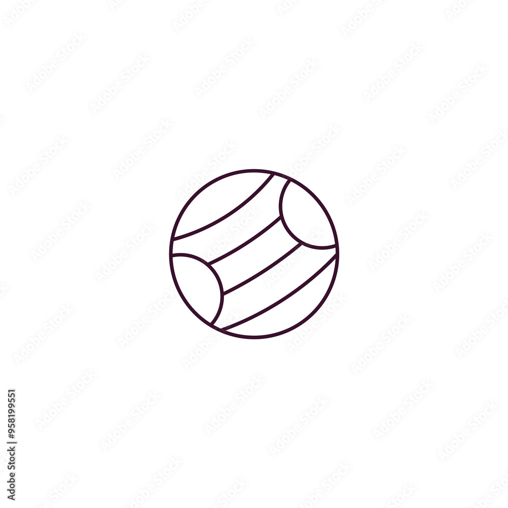 fitness ball outline icon. Linear vector from gym concept. Thin line fitness ball icon isolated on white background fitness ball outline icon. Linear vector from gym concept. Thin line fitness ball icon isolated on white background