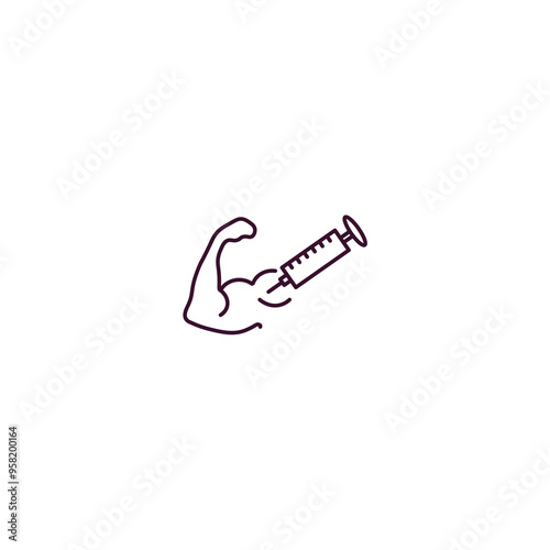 steroids outline icon. Linear vector from gym concept. Thin line steroids icon isolated on white background