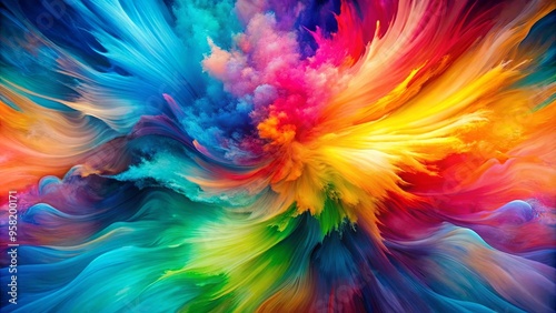Wallpaper Mural Vibrant and colorful abstract blend of blue, red, yellow, green, orange, and pink hues Torontodigital.ca
