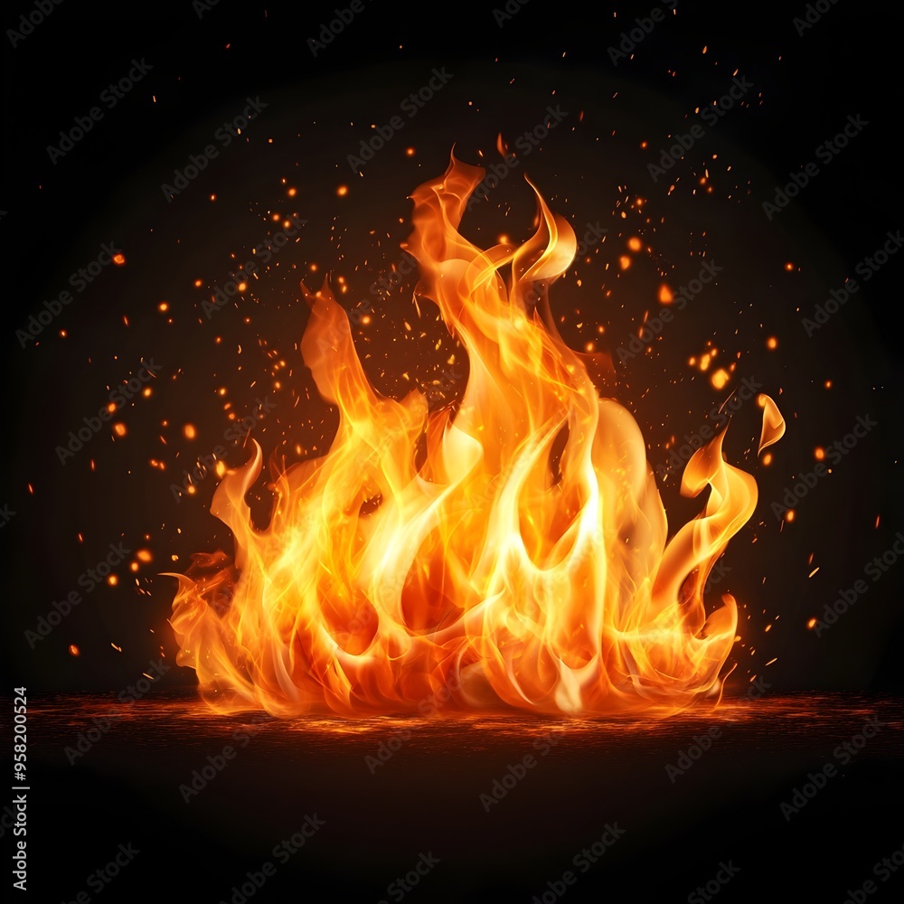 Fototapeta premium Intense and Captivating Flames and Fire Isolation