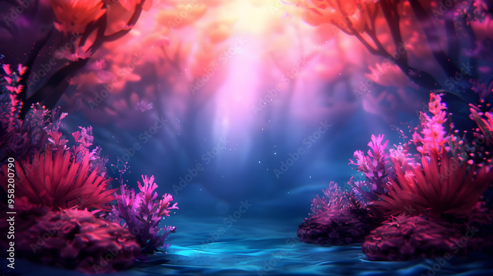 Fototapeta premium Coral Reefs Landscape Anime Style