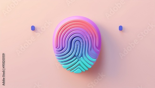 Colorful abstract fingerprint design on a smooth background, showcasing vibrant curves and modern artistry.