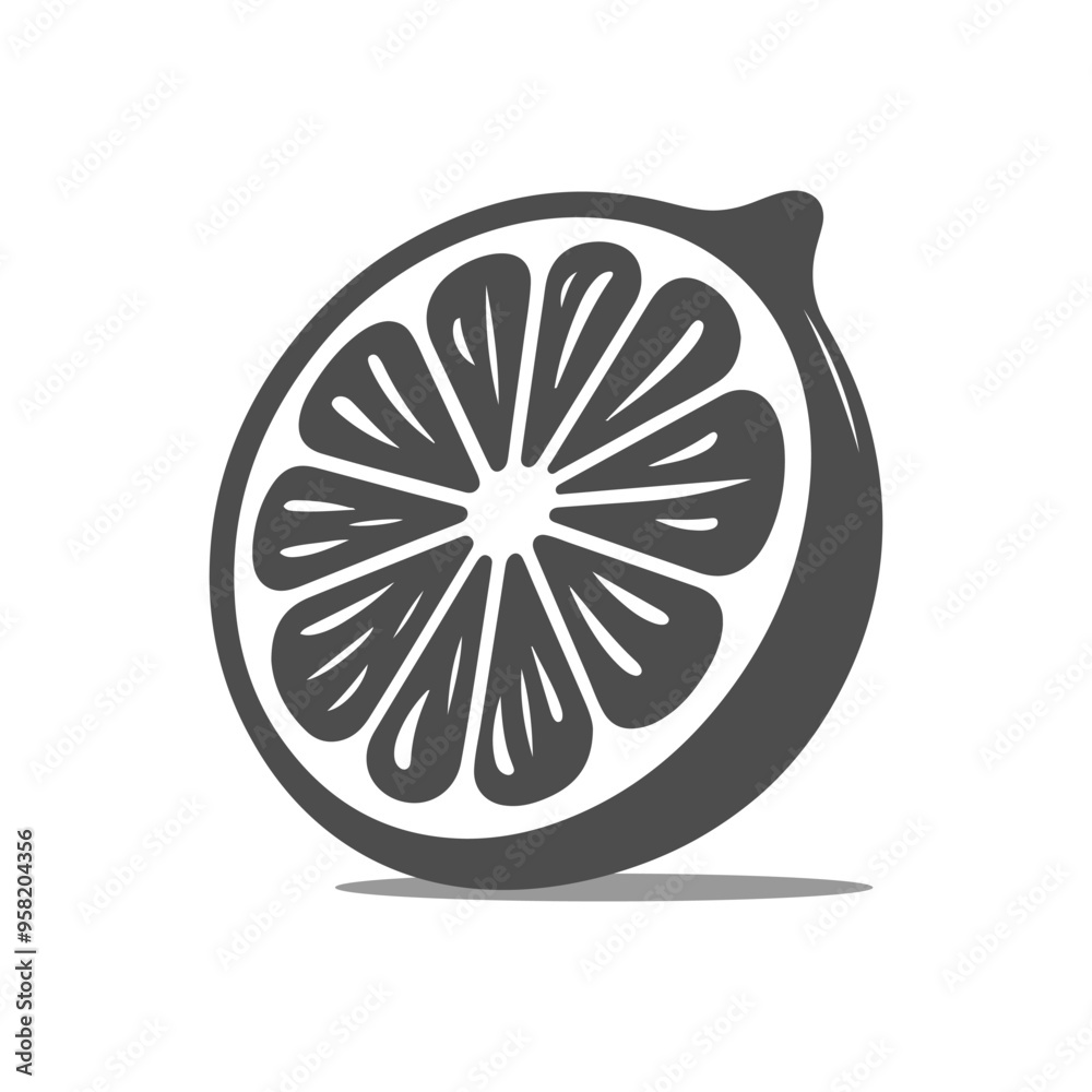Vector silhouette art of sliced lemon. Vector silhouette art of sliced lemon.