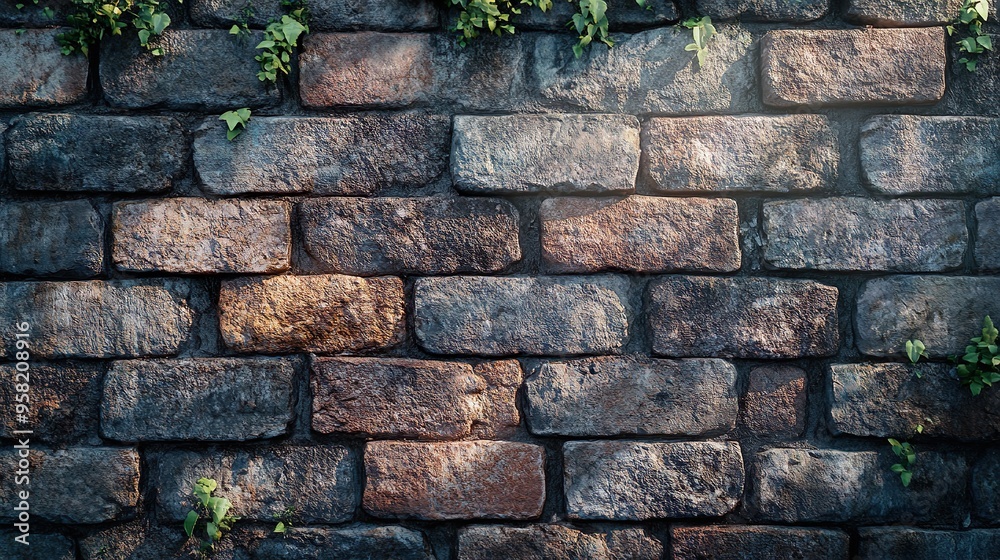 Realistic brick and stone seamless texture pattern design wallpaper Realistic brick and stone seamless texture pattern design wallpaper