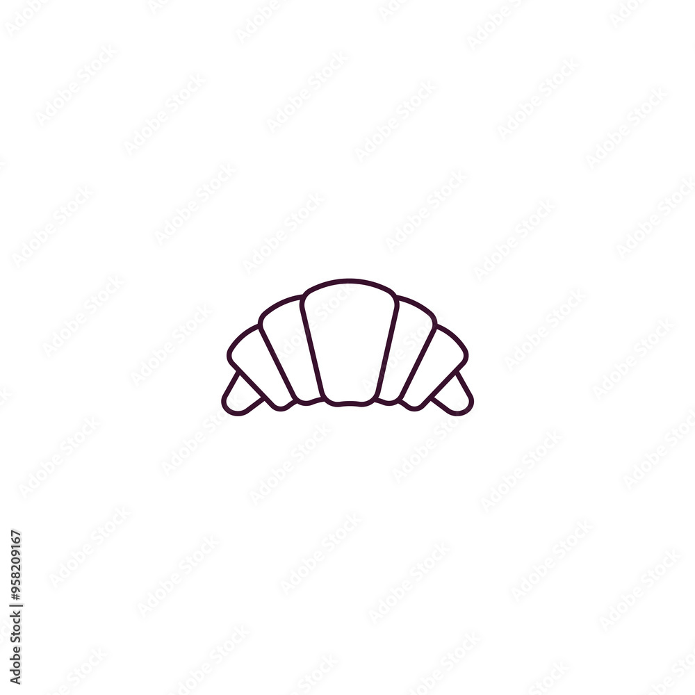 bakery croissant outline icon. Linear vector from restaurant concept. Thin line bakery croissant icon isolated on white background bakery croissant outline icon. Linear vector from restaurant concept. Thin line bakery croissant icon isolated on white background