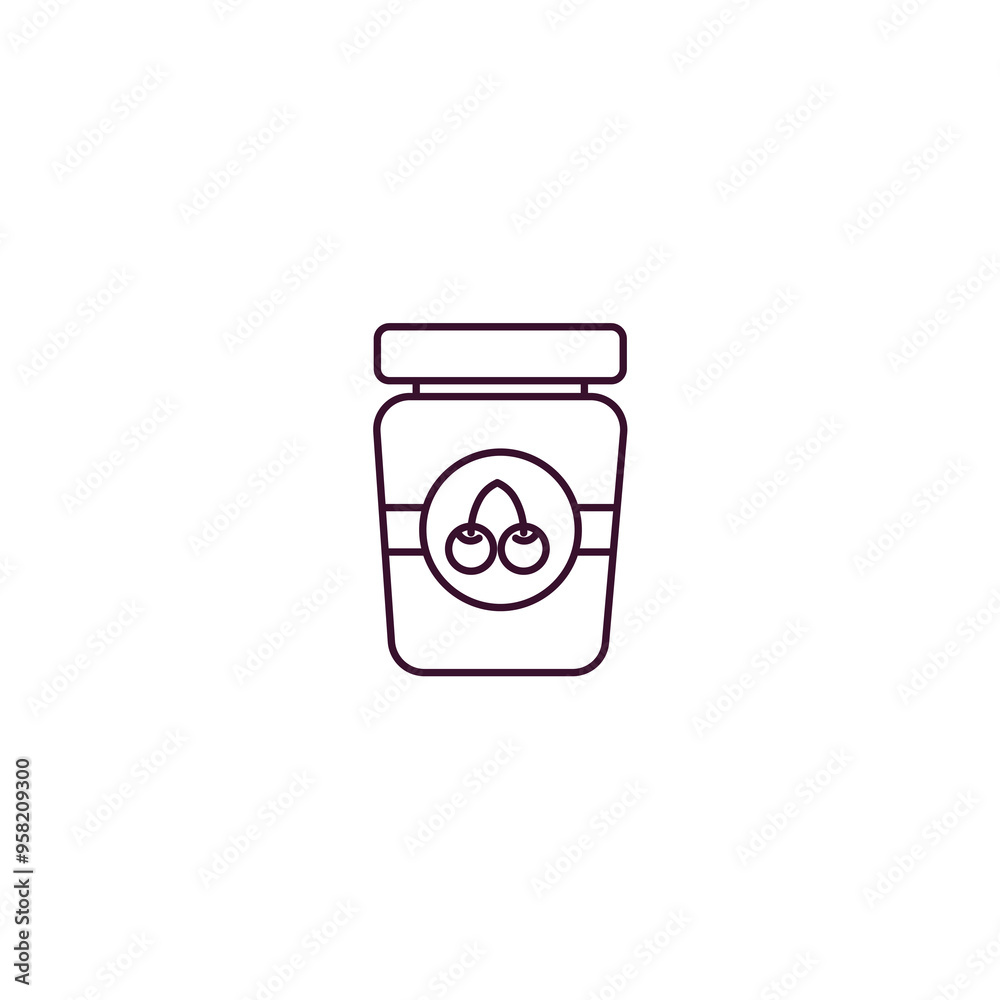 mermelade tin outline icon. Linear vector from restaurant concept. Thin line mermelade tin icon isolated on white background mermelade tin outline icon. Linear vector from restaurant concept. Thin line mermelade tin icon isolated on white background