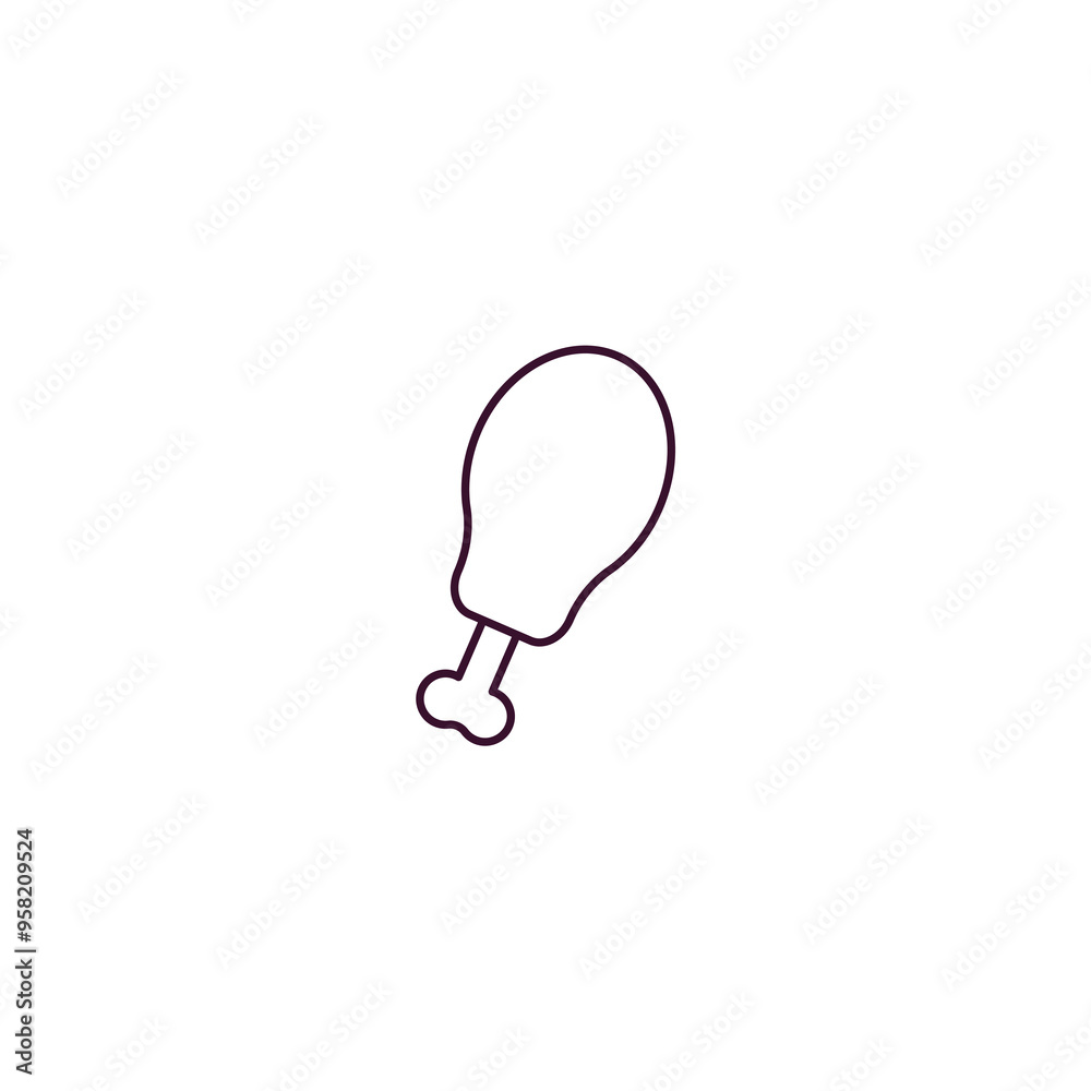 fried chicken thighs outline icon. Linear vector from restaurant concept. Thin line fried chicken thighs icon isolated on white background fried chicken thighs outline icon. Linear vector from restaurant concept. Thin line fried chicken thighs icon isolated on white background