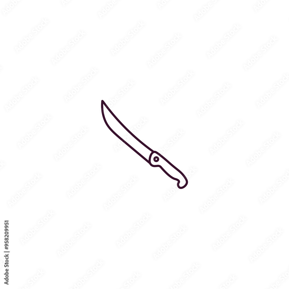 butcher knife outline icon. Linear vector from restaurant concept. Thin line butcher knife icon isolated on white background butcher knife outline icon. Linear vector from restaurant concept. Thin line butcher knife icon isolated on white background
