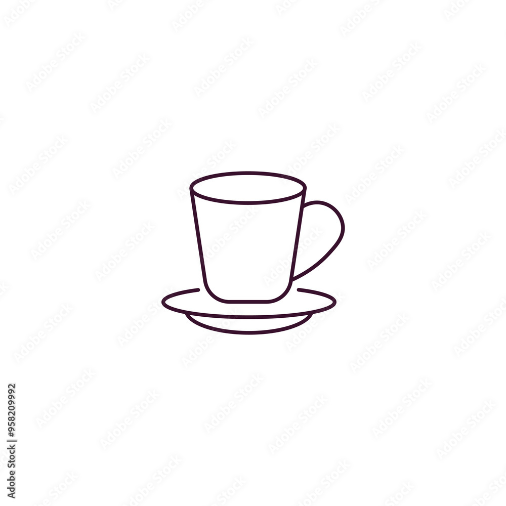 breakfast cup outline icon. Linear vector from restaurant concept. Thin line breakfast cup icon isolated on white background breakfast cup outline icon. Linear vector from restaurant concept. Thin line breakfast cup icon isolated on white background