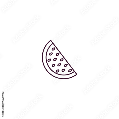 watermellon slice outline icon. Linear vector from restaurant concept. Thin line watermellon slice icon isolated on white background