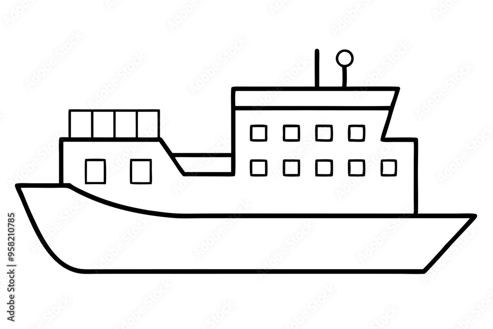 Cargo and passenger vessels icon set. Cargo and passenger ships silhouette on white. Vector illustration Cargo and passenger vessels icon set. Cargo and passenger ships silhouette on white. Vector illustration