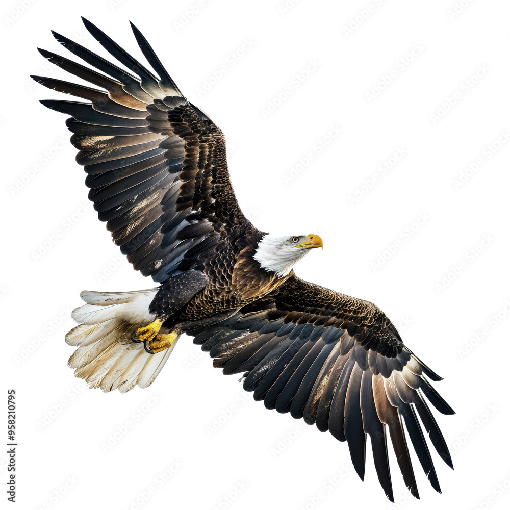 Majestic Eagle in Flight with Outstretched Wings - Transparent Background Majestic Eagle in Flight with Outstretched Wings - Transparent Background
