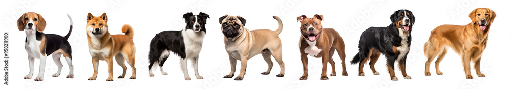 Obraz premium Standing dog png cut out element set