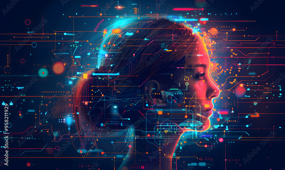Imaginative illustration of a human agent with cutting-edge AI technology, a microchip with glowing light. Imaginative illustration of a human agent with cutting-edge AI technology, a microchip with glowing light.