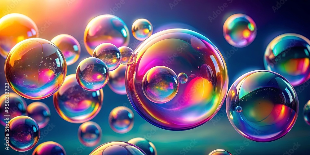 Vibrant abstract bubble composition with gradient background, perfect for modern design projects Vibrant abstract bubble composition with gradient background, perfect for modern design projects