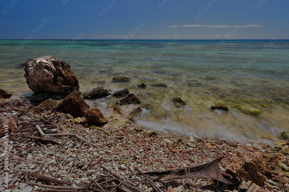 The shore around Cabo Cruz fishing village made of coral rocks and dotted with debris of tree branches, in the Granma Landing Park. Niquero-Cuba-412 The shore around Cabo Cruz fishing village made of coral rocks and dotted with debris of tree branches, in the Granma Landing Park. Niquero-Cuba-412