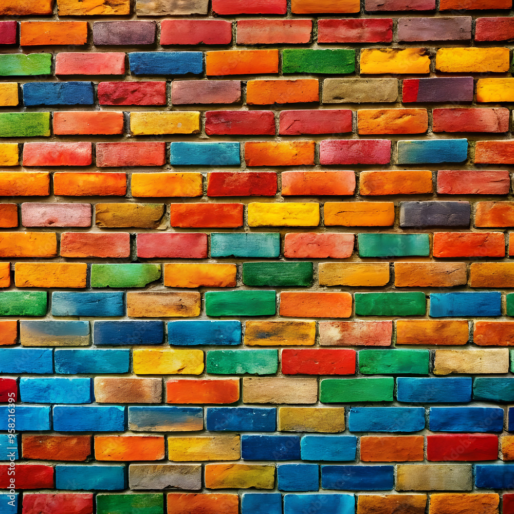 Fototapeta premium colorful brick wall textur
