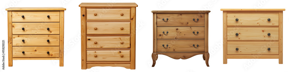 Isolated chest of drawers on transparency Isolated chest of drawers on transparency