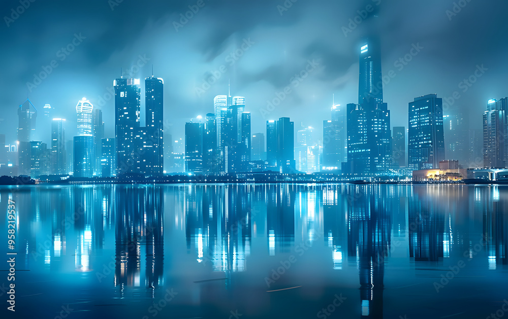 City architecture and water reflections City architecture and water reflections