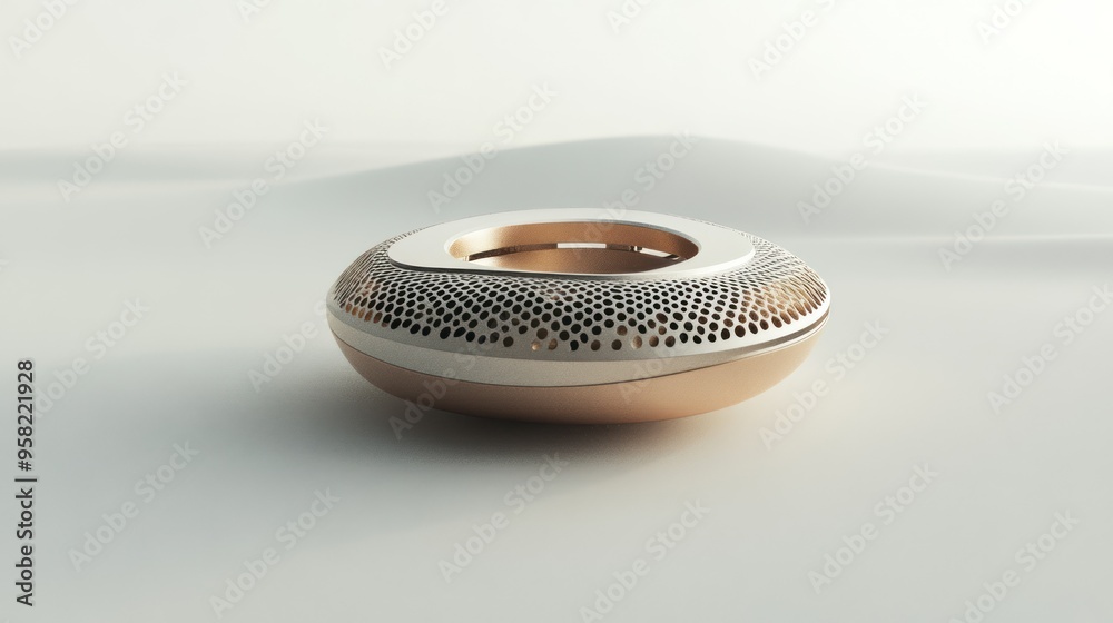 Gold and Silver Modern Speaker with Perforated Design Gold and Silver Modern Speaker with Perforated Design