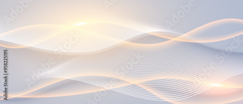 Modern abstract background with flowing light lines. Digital technology concept. Vector illustration.