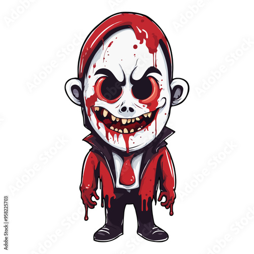 horror halloween bloody mask cartoon horrible ai generated