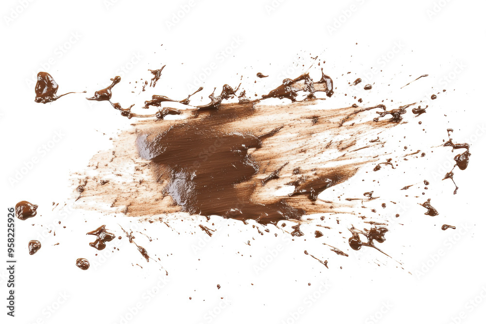 splattered mud drops and smears isolated on transparent background, PNG