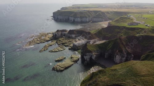 Drone. Flamborough. Coastal England, cliffs. Yorkshire.UK  photo