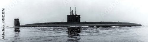 Black and White Photo of a Russian Submarine