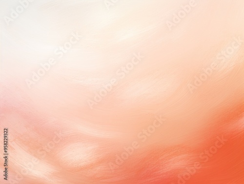 Peach and white gradient noisy grain background texture painted surface wall blank empty pattern with copy space for product design or text 