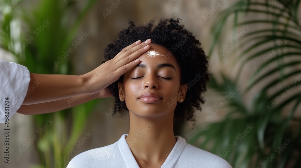 A facial treatment session in a serene spa environment with a client relaxing and enjoying a calming experience A facial treatment session in a serene spa environment with a client relaxing and enjoying a calming experience