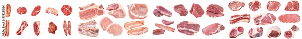 View of full-length pork side on transparency View of full-length pork side on transparency
