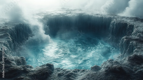 Mystical Blue Crater Lake photo