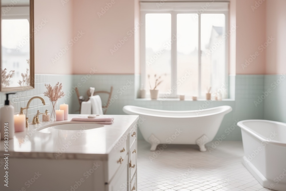 Modern bathroom design with luxury sink and clean tile Modern bathroom design with luxury sink and clean tile