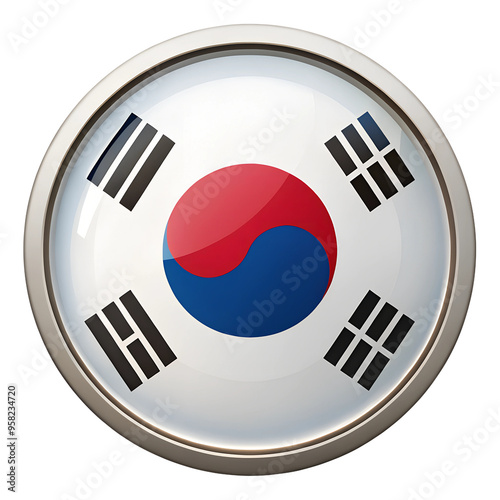 Free Download South Korea  flag in circle icon isolated on a transparent background - GFXLoad
