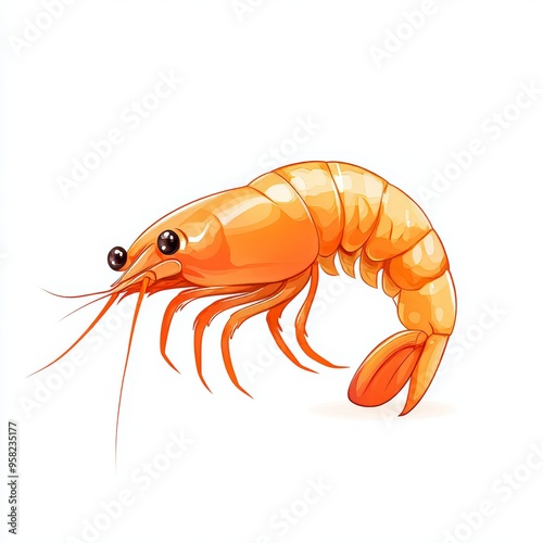 vector graphic of a shrimp