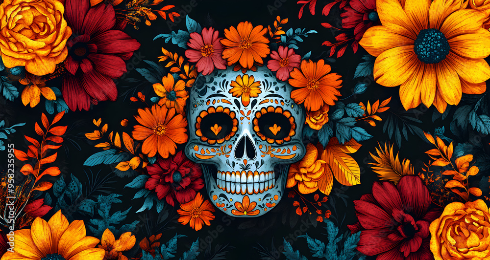 “Day of the Dead Sugar Skull Vector Illustration”
“Day of the Dead Sugar Skull Vector Illustration”