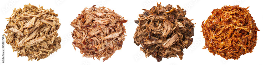 Top view of pork carnitas on transparency Top view of pork carnitas on transparency