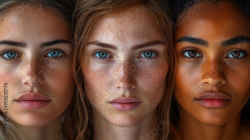 Portrait of Three Women with Different Skin Tones