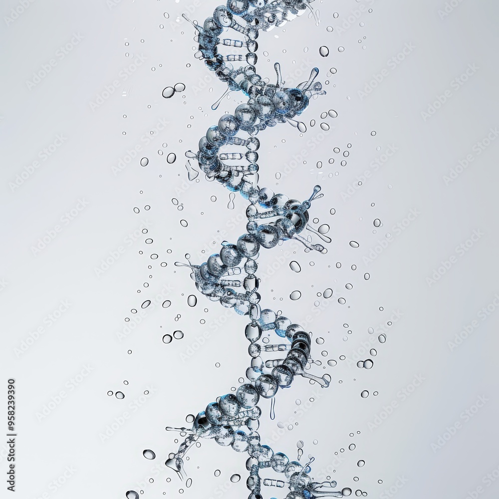Obraz premium DNA strand in water